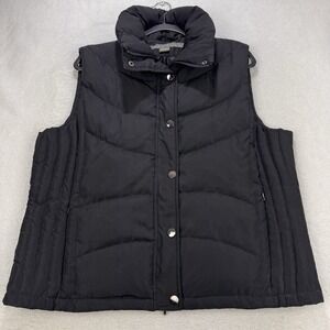 Kenneth Cole Reaction Vest Women XL Black Puffer Snap Front Stand Collar